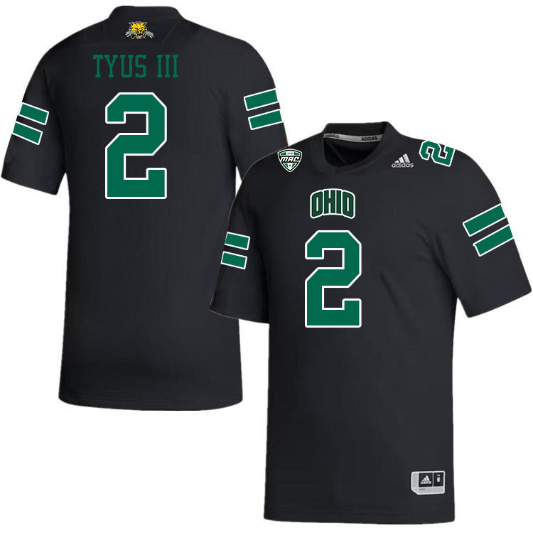 Ohio Bobcats #2 Anthony Tyus III College Football Jerseys Stitched-Black